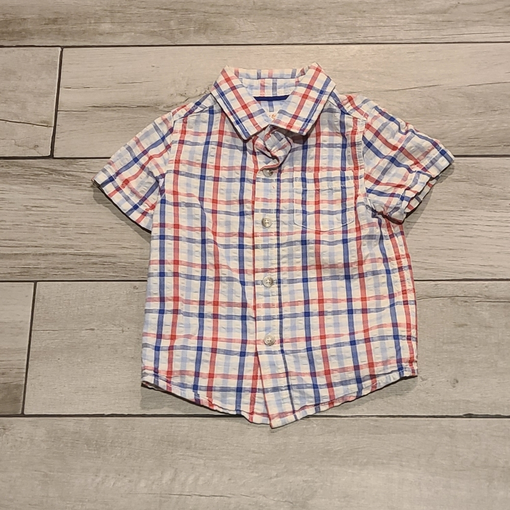 🦔 Cat and Jack plaid toddler button down🧁